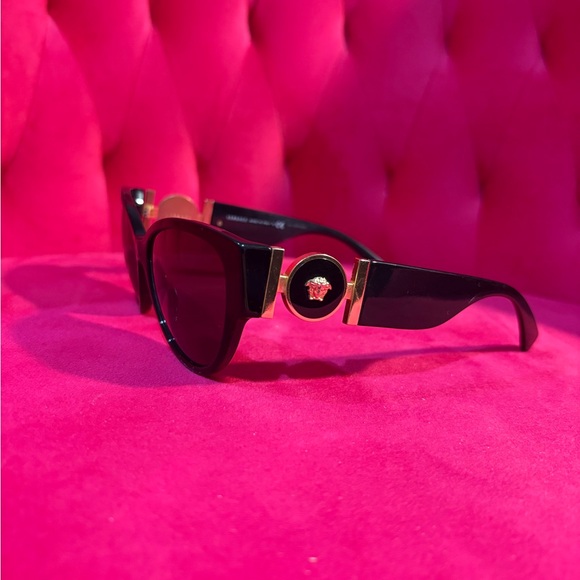 Versace Black Sunglasses with Gold Medusa Detail - Picture 1 of 6